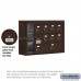 Salsbury Cell Phone Storage Locker - with Front Access Panel - 3 Door High Unit (5 Inch Deep Compartments) - 8 A Doors (7 usable) and 2 B Doors - Bronze - Surface Mounted - Resettable Combination Locks